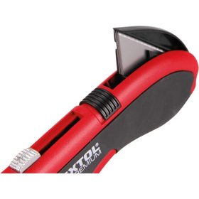   PVC vágókés, 5 db trapézpengével, gyorstöltős, pengetárolós, festett ALU ház, gumírozott, zsinórvágó penge: 9124,8855099