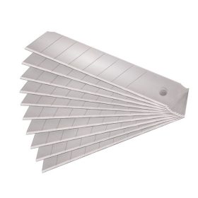   pótpenge tapétavágó késhez, 10 db, 25×126×0,7 mm, törhető, SK4 acél, HRC >64, tripla vágóél