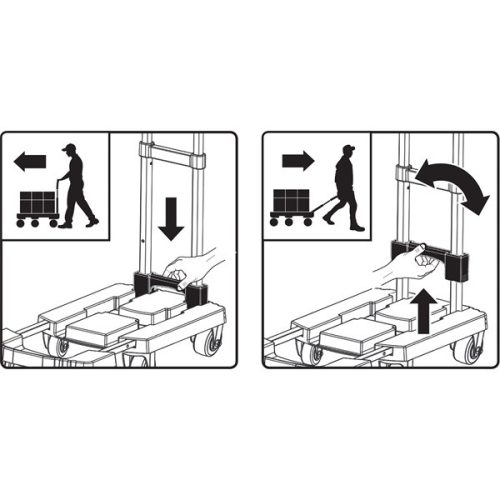 kézikocsi, összecsukható, max.teherbírás:100kg, 6 db kerék