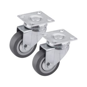   készülékgörgő 2 db, önbeálló, szürke gumi, 50mm, golyóscsapággyal, max. teherbírás: 27 kg/db