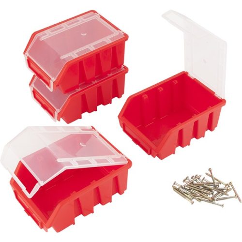 szerszámosláda profi erős, műanyag 440×350×440mm, fémcsatos, tálcával, lakatolható