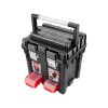 szerszámosláda profi erős, műanyag 440×350×440mm, fémcsatos, tálcával, lakatolható