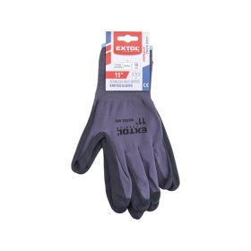   Kötött kesztyű nylon-Spandex, varrat nélküli, méret: 11' nitrilbe mártott teny. és ujjhegy, gumírozott mandzsetta