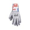vágásbiztos kötött kesztyű, méret 8", poliuretánba mártott tenyér és újhegy, gumírozott mandzsetta