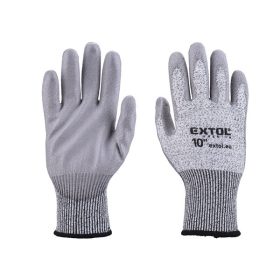   vágásbiztos kötött kesztyű, méret 11", poliuretánba mártott tenyér és újhegy, gumírozott mandzsetta
