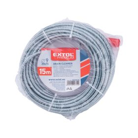   lefolyócső tisztító, 15m, 9mm átmérő,  kézi tekerővel, tisztító körömmel,  (1,9mm drótból sodorva)