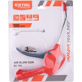   lefúvató pisztoly,  1/4" tömlőcsatlakozó, 10 cm hosszú merev csőr, max. 9 Bar