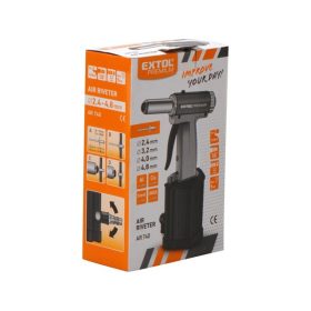   pneumatikus popszegecshúzó; ALU, réz, acél, INOX szegecsekhez, 2,4-3,2-4,0-4,8mm, 1/4" csatlakozó, üzemi nyomás: 4-5 Bar