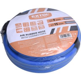   légtömlő egyenes, 10m, kompresszorhoz, 3/8", átm.: 9 / 15 mm, max. 20 Bar, gyorscsatlakozókkal