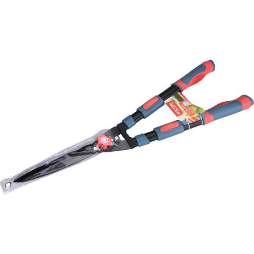 sövényvágó olló, hullámos, tapadásmentes penge, teleszkópos, 690-890mm, ellipszis, gumírozott műanyag