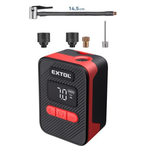 akkus légkompresszor 8V, 500 mAh Li-ion akku, max. 10,3 Bar