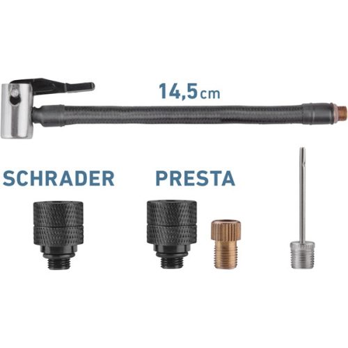 akkus légkompresszor 8V, 500 mAh Li-ion akku, max. 10,3 Bar