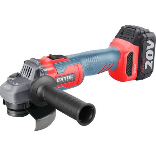 akkus sarokcsiszológép, Share20V, 125mm, szénkefe nélküli, 20V, Li-ion, 1db akku, 1db töltő, 4000 mAh