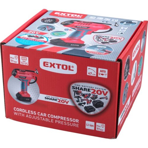 akkus légkompresszor, Share20V, 20V, Li-ion, AKKU és TÖLTŐ NÉLKÜL!, akku és töltő külön rendelhető