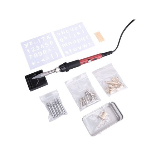 forrasztópáka 60W, faanyag gravírozó funkcióval, szabályozható hőfok, műanyag koffer