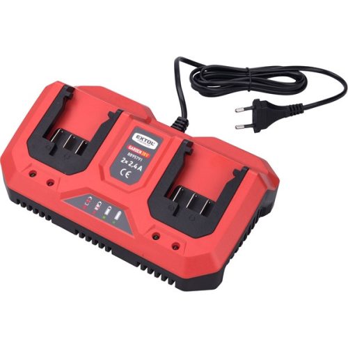 akkutöltő dupla, Garden20V, 20V, 2×2,4A a 8895780 és 8895782 akkuhoz