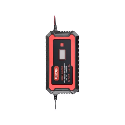 akkutöltő, autós, mikroprocesszoros, intelligens, 8 Amp, 4-160Ah, DC 12V/6V
