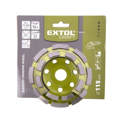 gyémántcsiszoló korong; 115mm×22,2mm, kétsoros