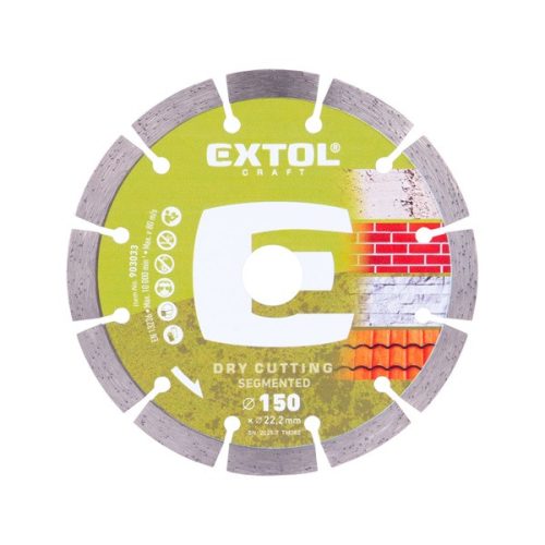 gyémántvágó szegmenses; 150×22,2×2,0mm  max.10.000 f/min