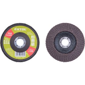   lamellás csiszoló acél, Alu, műa. és fa munkadarabok csiszolására, 125×22mm; P40, kúpos, max.:12.200 ford./perc, EN13743