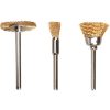 mini drótcsiszoló klt. 3,2 mm befogás, 45 db, 3 féle fazékkefe fejforma, rezezett acélszál