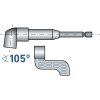 hosszabbító szár BIT-ekhez, L-alakú (105°) 1/4"×140 mm; mágneses (sarokcsavarozó adapter)