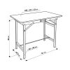 munkapad összecsukható; 800 mm, max. terhelés: 100kg, fém váz, MDF asztallap