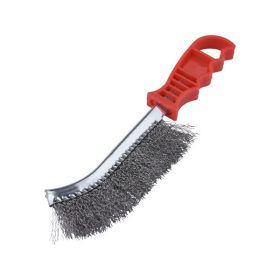   drótkefe hajlított, műanyag nyél; acél, 24cm, 30mm szálhossz