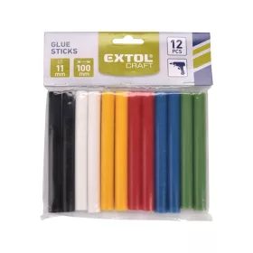   ragasztóstift klt., többszínű; 12db, 100×11mm, bliszteren