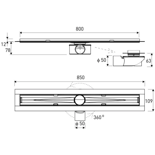 Axus Duo L 800 zuhanyfolyóka