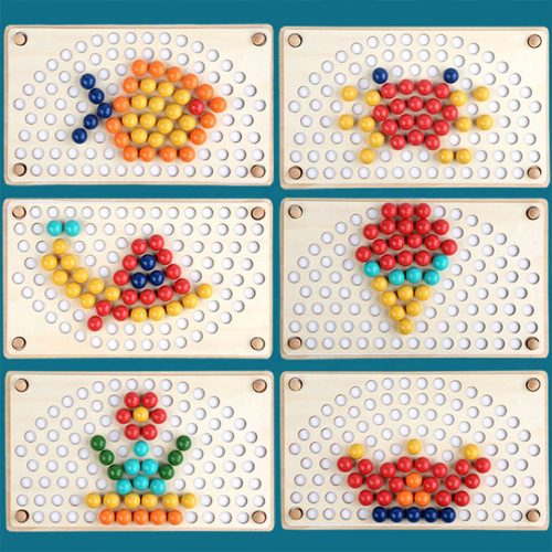 Szivárványos golyó mozaik kirakó Montessori fajáték