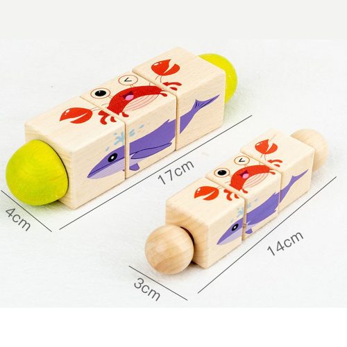 Állatos mini kirakós hengerek Montessori fajáték