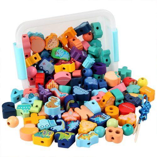 Fűzős fajáték formák és számok 138 db