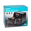 Olaj nélküli fritőz - XXL - 230V - 2200W - dupla kosár, színes érintőkijelző - 4+4 L