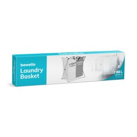   Szennyestartó kosár - szövetből, összecsukható fém vázzal - 57,5 x 36,5 x 58 cm