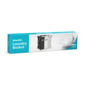   Szennyestartó kosár - szövetből, összecsukható fém vázzal - 65 x 37 x 58 cm