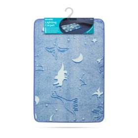   Világító szőnyeg - kék, dinoszauruszos, foszforeszkáló - 60 x 40 cm
