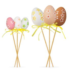   Húsvéti dekoráció - tojás szett - leszúrható - 6 féle - 4 cm - 6 db / csomag