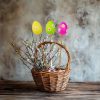 Húsvéti dekoráció - tojás szett - leszúrható - 6 féle - 4 cm