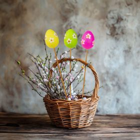   Húsvéti dekoráció - tojás szett - leszúrható - 6 féle - 4 cm
