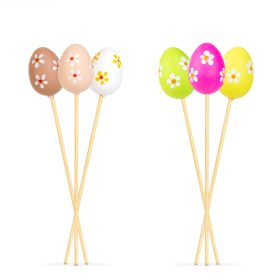   Húsvéti dekoráció - tojás szett - leszúrható - 6 féle - 4 cm
