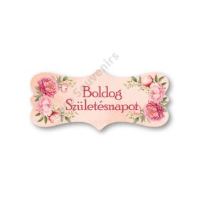   FA TÁBLÁCSKA PEONIÁS "BOLDOG SZÜLETÉSNAPOT" 7x3 cm