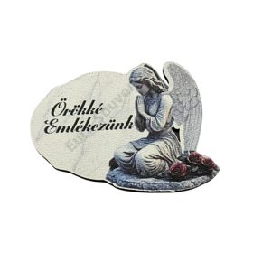   TÁBLÁCSKA KEGYELETI ANGYAL- "Örökké emlékezünk" 6x4,5 cm