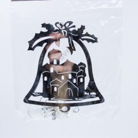 KARÁCSONYI DÍSZ 1/576 EZÜST HARANG 9x10 cm