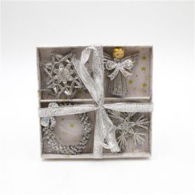 SZALMADÍSZ 6 db 1/240 EZÜST 6 cm