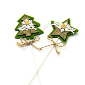 FILCDÍSZ KARÁCSONYI PÁLCÁS ZÖLD 12/1200 27 cm 2 FÉLE