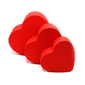   PAPÍRDOBOZ SZÍV 3 DB 1/36 21,5x20x9; 18,5x18x7,5; 15,5x14,5x6 cm PIROS