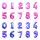 LUFI SZÁM 0-9 PINK,KÉK 25/2000 75 cm
