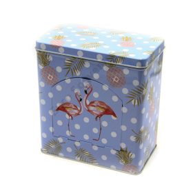 FÉMDOBOZ 1/24  FLAMINGÓS 18x16 cm