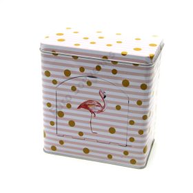 FÉMDOBOZ 1/24  FLAMINGÓS 18x16 cm